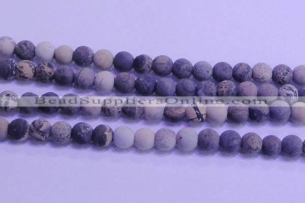 CAR66 15.5 inches 16mm round matte yellow artistic jasper beads