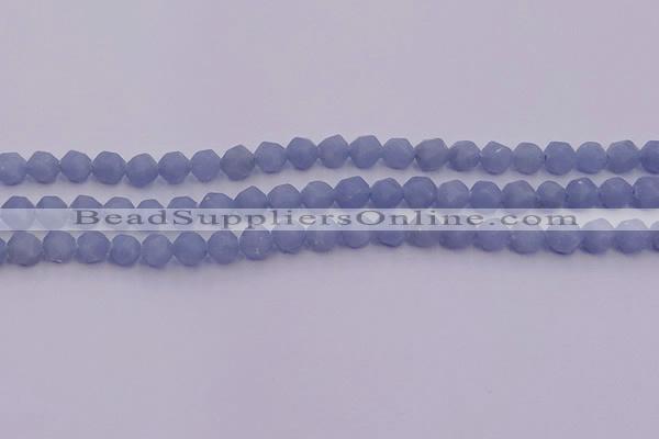 CAS210 15.5 inches 6mm faceted nuggets blue angel skin gemstone beads