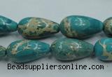 CAT06 15.5 inches 10*20mm teardrop natural aqua terra jasper beads