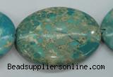 CAT101 15.5 inches 30*40mm oval dyed natural aqua terra jasper beads