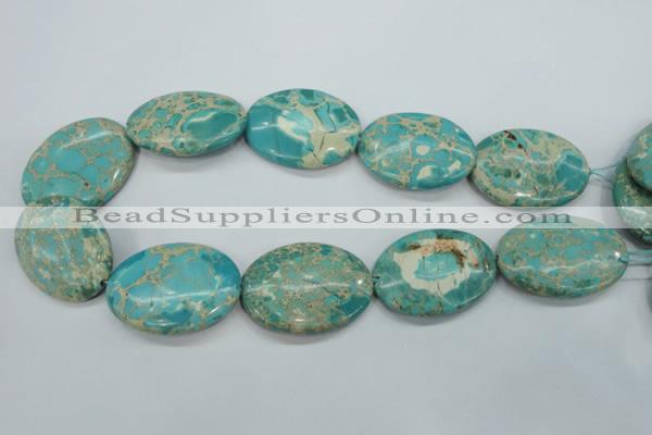 CAT101 15.5 inches 30*40mm oval dyed natural aqua terra jasper beads