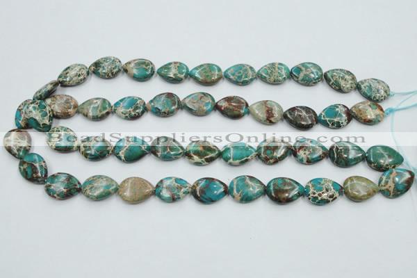 CAT11 15.5 inches 13*18mm flat teardrop natural aqua terra jasper beads