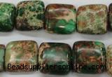 CAT115 15.5 inches 16*16mm square dyed natural aqua terra jasper beads