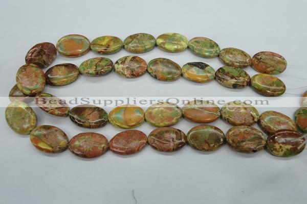 CAT125 15.5 inches 18*25mm oval dyed natural aqua terra jasper beads