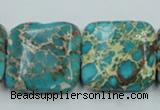 CAT18 15.5 inches 25*25mm square natural aqua terra jasper beads