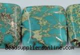 CAT19 15.5 inches 30*30mm square natural aqua terra jasper beads