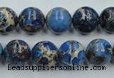 CAT214 15.5 inches 16mm round dyed natural aqua terra jasper beads