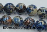 CAT215 15.5 inches 18mm round dyed natural aqua terra jasper beads