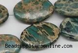 CAT5012 15.5 inches 20*30mm oval natural aqua terra jasper beads