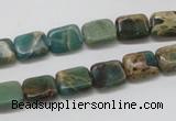 CAT5014 15.5 inches 8*10mm rectangle natural aqua terra jasper beads