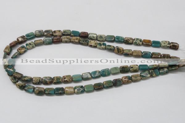 CAT5014 15.5 inches 8*10mm rectangle natural aqua terra jasper beads