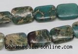 CAT5015 15.5 inches 12*16mm rectangle natural aqua terra jasper beads