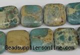 CAT5026 15.5 inches 16*16mm square natural aqua terra jasper beads