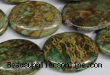 CAT5043 15.5 inches 22*30mm oval natural aqua terra jasper beads