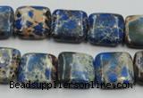 CAT53 15.5 inches 16*16mm square dyed natural aqua terra jasper beads