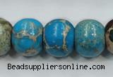 CAT64 15.5 inches 15*18mm rondelle dyed natural aqua terra jasper beads