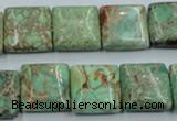 CAT68 15.5 inches 16*16mm square dyed natural aqua terra jasper beads