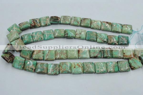 CAT68 15.5 inches 16*16mm square dyed natural aqua terra jasper beads