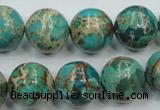 CAT77 15.5 inches 14mm round dyed natural aqua terra jasper beads