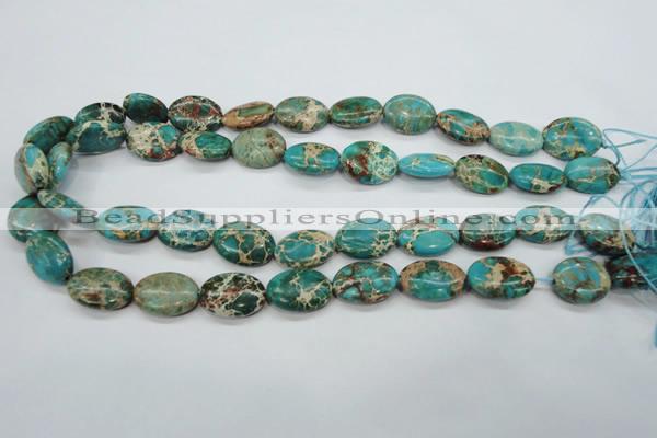 CAT98 15.5 inches 13*18mm oval dyed natural aqua terra jasper beads