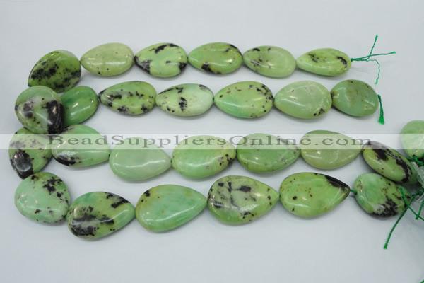 CAU229 15.5 inches 22*30mm flat teardrop Australia chrysoprase beads