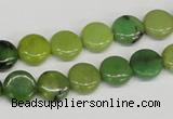 CAU37 15.5 inches 10mm flat round australia chrysoprase beads wholesale