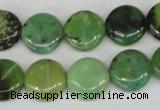 CAU38 15.5 inches 14mm flat round australia chrysoprase beads wholesale