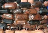 CBBS19 15 inches 11*25mm - 14*28mm hexahedral prism mahogany obsidian beads