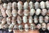 CBBS50 15 inches 12*25mm - 14*28mm hexahedral prism sunstone beads