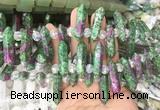 CBBS65 15 inches 8*30mm - 9*33mm hexahedral prism ruby zoisite beads