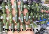 CBBS80 15 inches 8*30mm - 9*33mm hexahedral prism taiwan jade beads