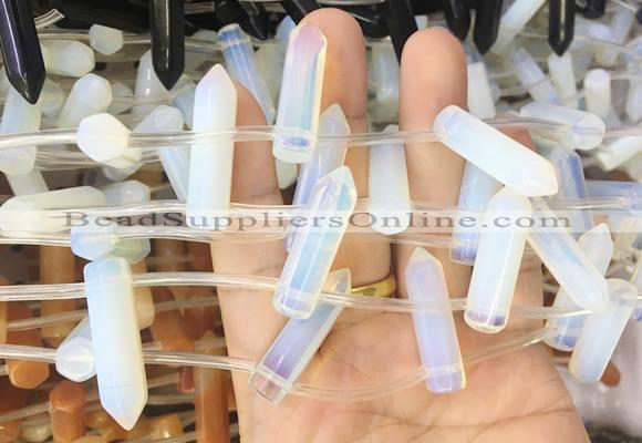 CBBS90 15 inches 8*30mm - 8*32mm hexahedral prism opalite beads