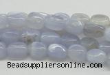 CBC05 15.5 inches 7*10mm nugget blue chalcedony beads wholesale