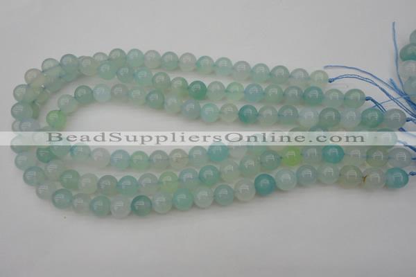 CBC203 15.5 inches 10mm round ocean blue chalcedony beads