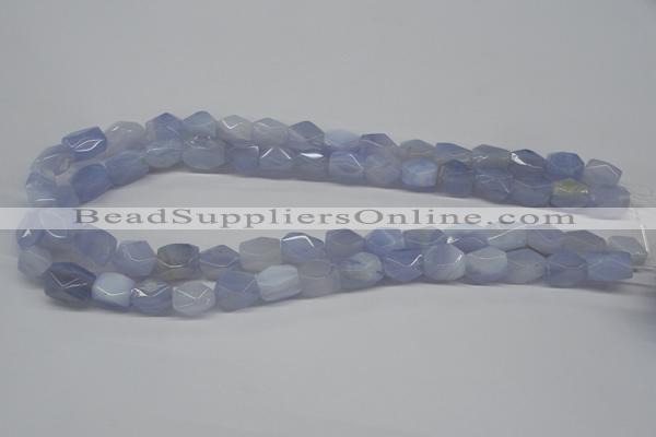 CBC28 15.5 inches 8*12mm – 10*14mm nuggets blue chalcedony beads