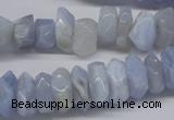 CBC32 15.5 inches 6*13mm faceted nuggets blue chalcedony beads