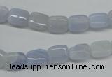 CBC38 15.5 inches 8*10mm rectangle blue chalcedony beads wholesale