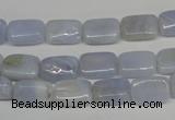 CBC39 15.5 inches 8*12mm rectangle blue chalcedony beads wholesale