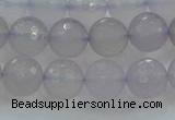 CBC437 15.5 inches 10mm faceted round purple chalcedony beads