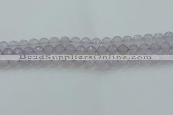 CBC437 15.5 inches 10mm faceted round purple chalcedony beads