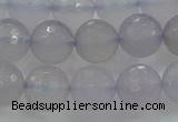 CBC438 15.5 inches 12mm faceted round purple chalcedony beads