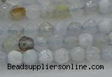 CBC461 15.5 inches 4mm faceted round blue chalcedony gemstone beads