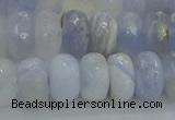 CBC466 15.5 inches 6*10mm faceted rondelle blue chalcedony beads