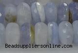 CBC467 15.5 inches 7*12mm faceted rondelle blue chalcedony beads