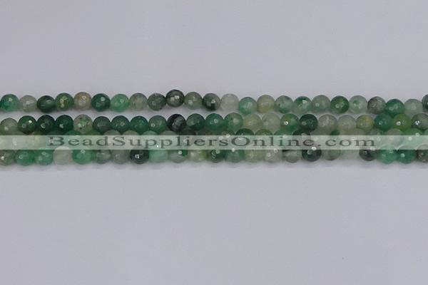 CBC700 15.5 inches 4mm faceted round African green chalcedony beads