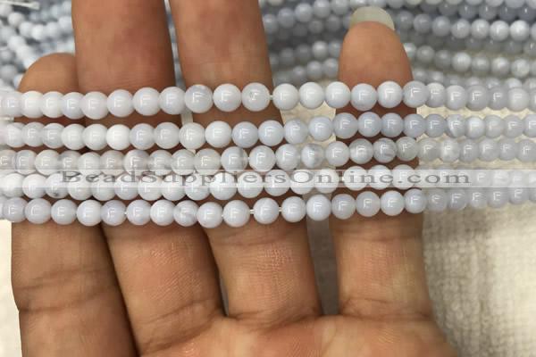 CBC710 15.5 inches 4mm round blue chalcedony beads wholesale