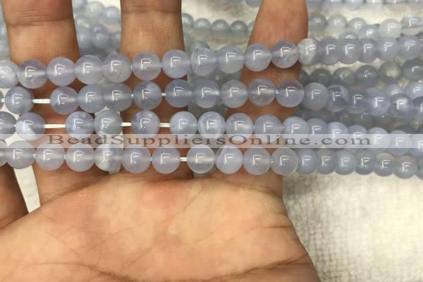 CBC719 15.5 inches 6mm round blue chalcedony gemstone beads