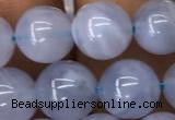 CBC720 15.5 inches 8mm round blue chalcedony gemstone beads