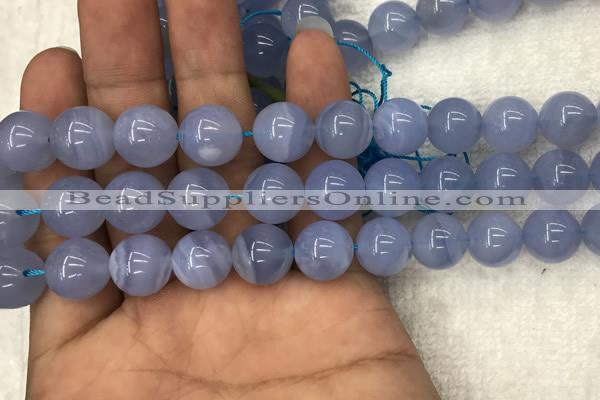 CBC723 15.5 inches 12mm round blue chalcedony gemstone beads