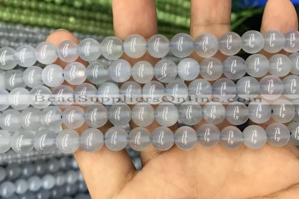 CBC732 15.5 inches 8mm round blue chalcedony beads wholesale